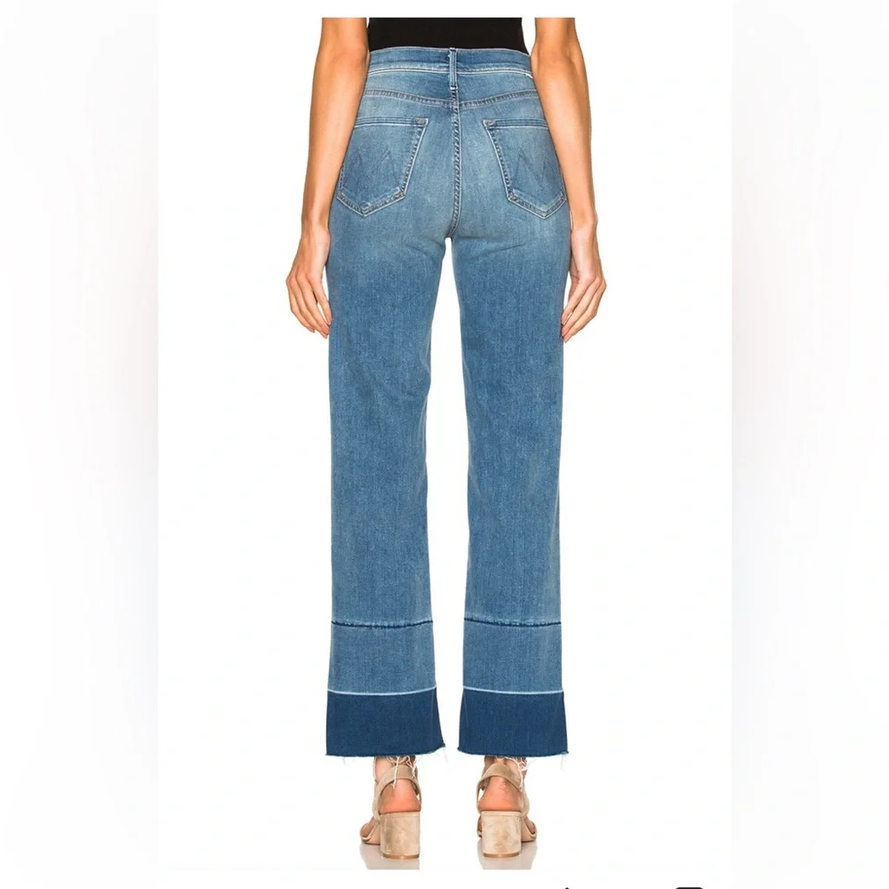 Mother Jeans The Maverick Understudy Birds of Paradise Hi Rise stacked cuffs/Hem - Picture 4 of 16